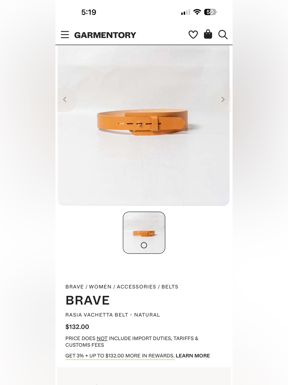 Sz 32⭐️NWT 🇨🇦Brave Leather Natural Vanchetta Wide Waist Cinch/Corset Style Belt - Picture 3 of 10